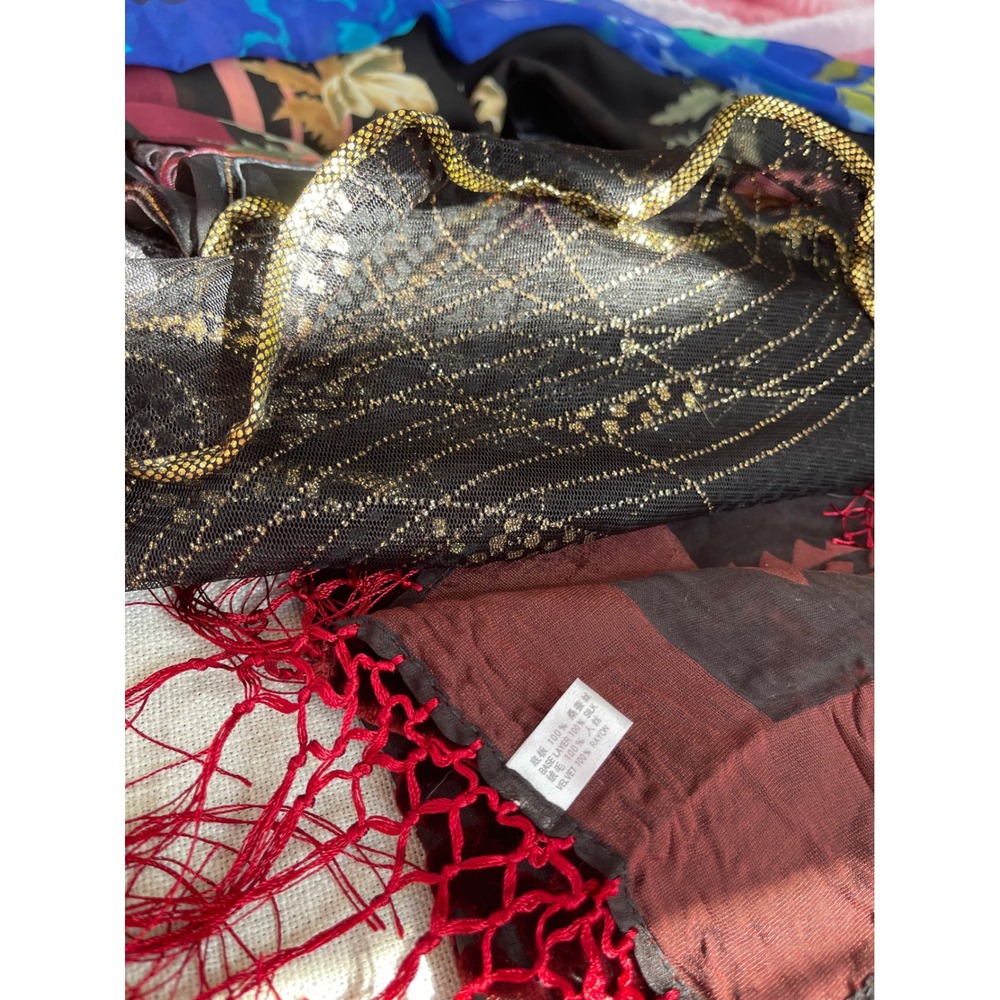 Assorted Womens Scarf Lot Pashmina Silk Velvet Burnout Floral Chiffon Bundle 43 - Picture 5 of 15